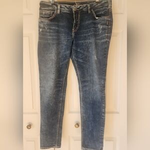 Silver Jeans Women's Relaxed Fit in Dark Blue